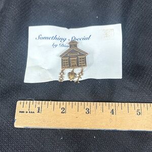 Gold Schoolhouse Brooch